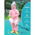 备美儿童连体雨衣雨裤小童雨披恐龙男童女童小学生幼儿园宝宝雨具 粉色小兔-风衣款 XL