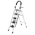 古睿德 梯子 折叠人字梯 加厚加粗宽踏板梯子五步梯【白色五步梯】