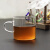 阿首耐热透明功夫茶具套装玻璃小茶杯带把家用加厚品茗主人杯子泡茶 彩色把杯 6个+杯架1个 120ml