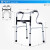 助行器老人扶手架助步器拐杖四脚辅助行走器手扶助力架残疾人走路辅助器带轮可坐折叠防滑助行架助步椅 铝合金助行器-双弯带轮两用款