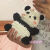 熊猫花花手工编织diy材料包自制冰条线崽崽玩偶可爱熊钩织送女友 熊猫花花的钩针材料包教程