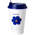适用奶茶杯纸杯子网红克莱因蓝商用热饮一次性带盖打包咖啡杯定制logo 350ml纯白中空杯500个不带