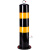 塑料警示柱钢管防撞柱道路防护铁立柱反光分道隔离桩墩地桩路障 60cm全膜加厚固定
