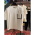 夏季韩式男士重磅宽松潮牌潮流个性分割纯色大口袋休闲短袖T恤衫 白色 S 80-90斤