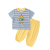 嘟嘟家男宝宝夏季短袖套装小童卡通条纹夏装两件套婴幼儿衣服透气 蓝色条纹 120cm