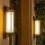 太阳能壁灯室外阳台庭院大门灯花园围墙灯中式别墅露台灯户外 58cm窗花咖啡色(两用款)太阳能