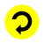 电转向警示贴纸顺时针旋转方向箭头标志贴圆形标签械安全标识 黄色顺时针电旋转 10x10cm