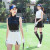 DBHLPGIAN高尔夫女款速干无袖衫弹力显瘦拉链立领短袖T恤夏运动球上衣服装 黑色 上衣 S