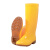 沸耐笙 FNS-24300 牛筋底黄色水靴劳保PVC水鞋 高筒黄色【无棉】45 1双