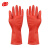 谋福 CNMF 8571 洗衣洗碗手套 家务橡胶手套 清洁手套 乳胶橡胶手套  大号（10双装） 红色乳胶手套 