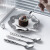 铁匠世家简约陶瓷手柄刀叉勺波点设计不锈钢餐具创意高颜值牛排刀叉子 中叉