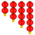 新年装饰户外连串拉丝大红灯笼可印字 14寸4连串单个直径35CM高32CM