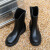 彬单 个性雨鞋PVC材质耐磨防滑纯色外出套筒 黑色 38 