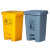 垃圾桶拉基加厚黄色利器盒医院诊所用垃圾桶废物收纳脚踏桶 60L脚踏垃圾桶（）