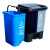 两用 塑料分类垃圾桶家用办公室厨房带盖脚踏20升双桶不含税运 20L一体盖