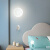 月球壁灯北欧创意宇航员儿童房灯卧室床头灯卡通男孩女孩背景墙灯 月球+3D打印灯罩[25CM]白光 赠