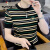 啄木鸟 男式针织短袖T恤夏季高端修身冰丝圆领上衣薄款休闲格子半袖体恤 黑色 XL