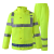 先锋连 带帽反光雨衣值勤交通骑行雨衣防汛救援巡逻 加厚荧光绿分体雨衣 M-165 