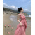 以欧（YIOU）2024新款旅游海边海南三亚不规则度假风设计感玫瑰吊带裙女5063 图色 XL