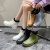 采易乐 短筒雨鞋 防滑耐磨休闲雨靴 户外男女时尚水鞋防水低帮胶鞋 绿色 43码