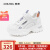 奥康（Aokang）官方女鞋 2024春季新款舒适透气老爹鞋日常运动休闲鞋商场同款 白/蓝 37