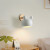 朗上照明北欧马卡龙创意米老鼠壁灯现代简约日式原木儿童房间灯卧室床头灯 胡桃木-白色 15CM 三色变光