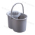 手压带塑料洗拖把桶挤清洁墩布拖布水桶桶滑轮旋转拧水甩干桶 灰色