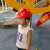 OLOEY儿童安全帽幼儿园小孩红黄色建筑工人演出玩具儿童工程帽 幼儿园红帽 新小号透气款
