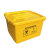 定制废物周转箱垃圾转运箱黄色加厚垃圾桶20406080100L升利器盒 80L:58*42*35CM【货号013】 带轮子