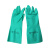 安思尔 37-873工业耐酸碱丁腈橡胶手套 绿色 M码 1双