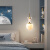 维诺亚宇航员月球儿童房小吊灯卧室床头长吊线灯具现代简约创意 MTJ4136-1三色LED(白+金)