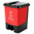 普利赛拉 分类垃圾桶 商用办公酒店单桶脚踏垃圾桶 红色-有害垃圾 40L