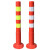道路警示柱塑料反光立柱路桩防撞柱PU弹力柱路锥隔离桩路障铁立柱 PU-黄白款