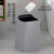 欧润哲 10L深空灰色方形斜口双层塑料垃圾桶企业办公室商用餐厅公司单位用垃圾桶废纸篓收纳桶直投方桶