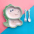贝亲可爱儿童餐盘分格卡通宝宝家用吃饭辅食竹纤维碗勺子婴儿餐具套装 熊猫碗盘杯勺叉