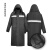 3531雨衣长版身防暴雨物管保安徒步防雨风衣两件式牛津 黑色升级款(双层) XL