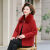 NRDCZ50岁女人穿的气质女装秋冬季妈妈外套水洋气皮毛一体保暖短款 红色 XL 建议90-106斤