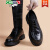 卡帝乐鳄鱼（CARTELO）2024新款男士皮鞋真皮透气商务正装内增高英伦休闲头层牛皮鞋男潮 黑色 37