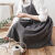 围裙棉麻式日式时尚女兜个性连衣亲子花店工作厨房麻双肩加长款过膝 燕麦色-有袋