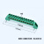 贝诺仕 桥型零线排零地排电箱接零接地铜排塑料接线端子 绿色桥型12孔（地排）