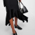 TOTEME绉纱与缎布中长半身裙P00895587 黑色 S