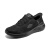 斯凯奇（Skechers）男士休闲健步鞋一脚蹬运动鞋闪穿系列舒适网面透气跑步鞋 BBK全黑色 46