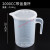 塑料量筒 量杯塑料带刻度量筒奶茶饮品烘焙店设备透明用具量桶125000ml毫升JYH 条纹量杯2000ml(带盖)