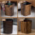 伏加瑞伏加瑞复古仿木纹垃圾桶家用创意厨房厕所卫生间塑料纸篓无盖带压圈大号 大号方形（12升）+40只垃圾袋