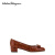 菲拉格慕（Ferragamo） 618女士SALVATOREVARA蝴蝶结压纹高跟鞋 Brown 7 US