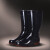 日用工业PVC雨鞋劳保橡胶鞋女式防滑水鞋 成人时尚中高筒雨靴 黑色 35