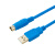 适用于VC1/IVC2L/IVC2H PLC编程电缆下载线数据通讯线 镀金款【镀金蓝】_镀金接口 3米