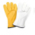 恒百思软羊皮老保电焊手套二保焊隔热防护手套搬运工作防护 黄色加棉 五双