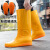 钢米 GH0024平底易清洗雨鞋 养殖场雨靴胶鞋防水鞋 43码黄色(双)