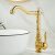 完壮法式复古水龙头全铜面盆洗手盆龙头古典浴室金色冷热水头 金色矮款
